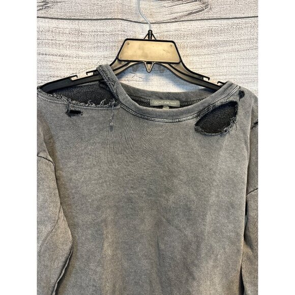 Don't Ask Why Grey Distressed Sweatshirt - Picture 2 of 3